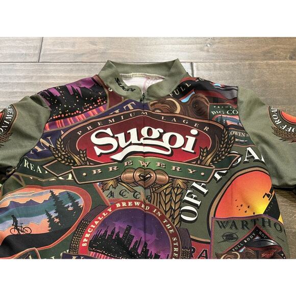 Sugoi Mens Brewery Cycling Full Zip Performance Pockets Stretch Jersey Size M - Picture 4 of 7